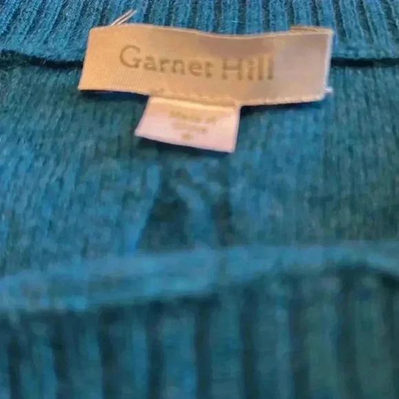 Garnet Hill - 100% Cashmere Trapeze Sweater Color Teal Haze - Women’s Size Small - Picture 6 of 6